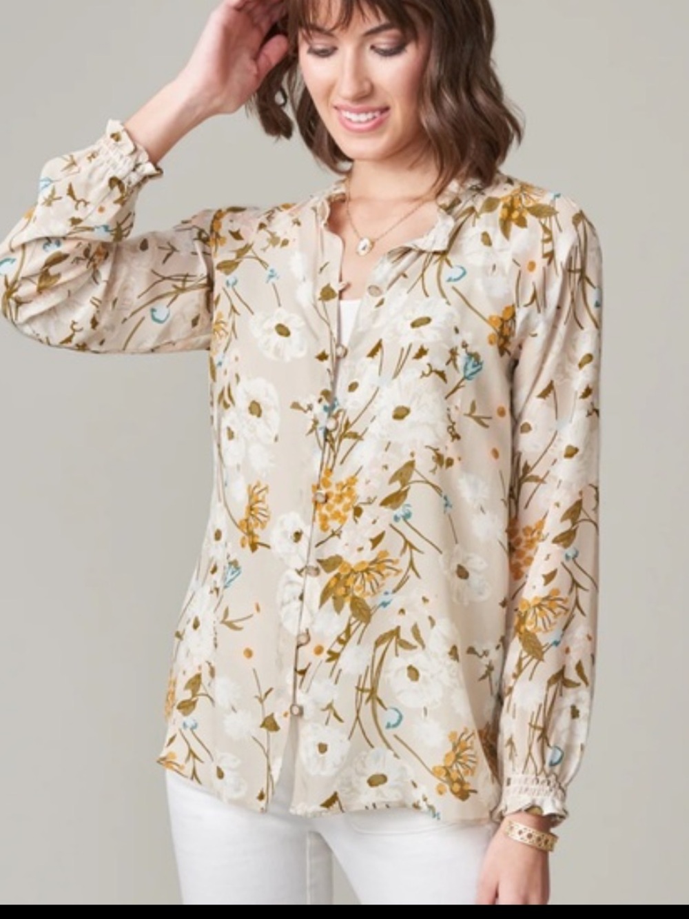 Spartina 449 Ivy Silk Blouse Large